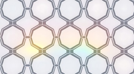 Iridescent Hexagon Pattern: Subtle Rainbow Hues on Geometric Design 