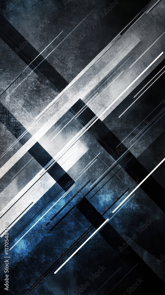 Poster futuristic geometric layout with metallic textures showcasing dynamic lines and contrasting colors i