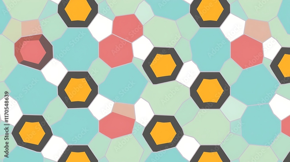 Poster abstract geometric pattern: a captivating blend of pastel hues and geometric shapes creates a mesmer
