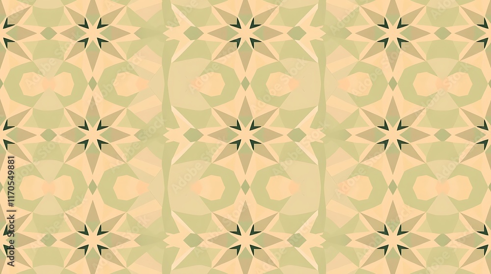 Poster seamless geometric pattern: a captivating background with intricate star-shaped motifs in a warm bei