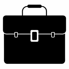 Black Briefcase Silhouette Vector Illustration