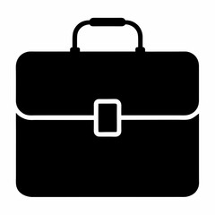 Black Briefcase Silhouette Vector Illustration