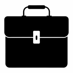 Black Briefcase Silhouette Vector Illustration