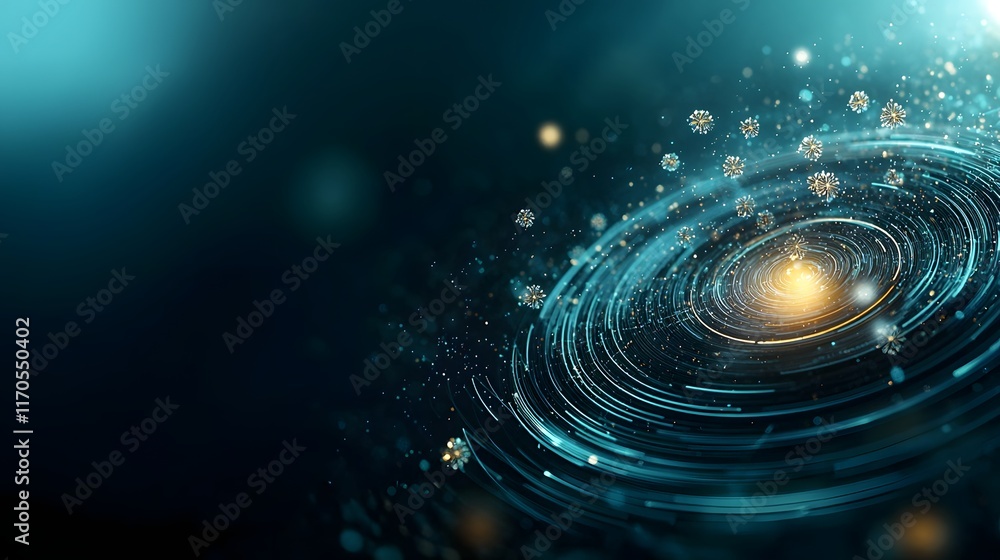 Aufkleber quantum simulation of centripetal force in rotational motion with animated particle orbits visualizi