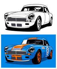 Rush Rider Racing Car Illustration