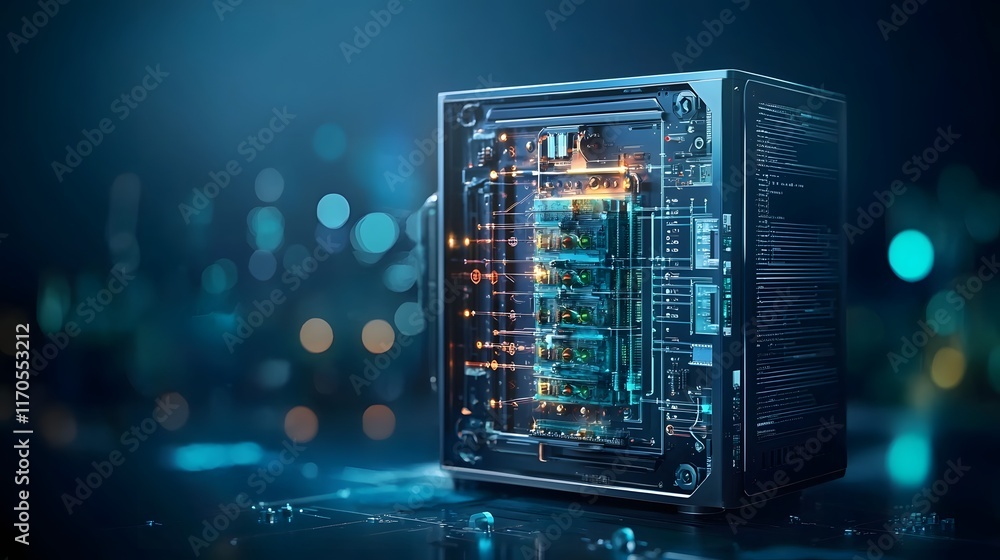 Poster quantum computing simulation visualizing the transfer of energy within a closed thermodynamic system