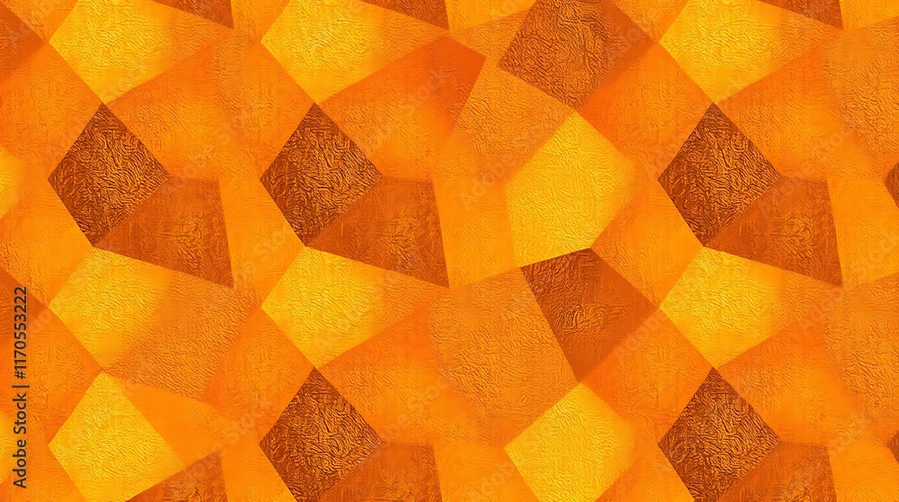 Aufkleber abstract geometric pattern in vibrant orange tones: a mesmerizing, abstract pattern of interlocking 