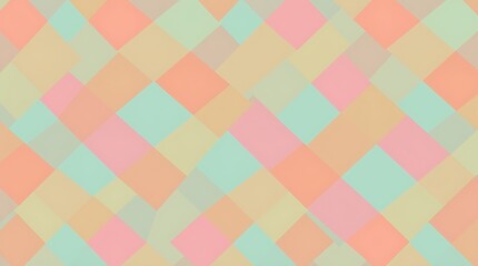 Abstract Geometric Pattern in Pastel Tones: A seamless and captivating digital pattern featuring an arrangement of overlapping squares in soft, pastel hues.