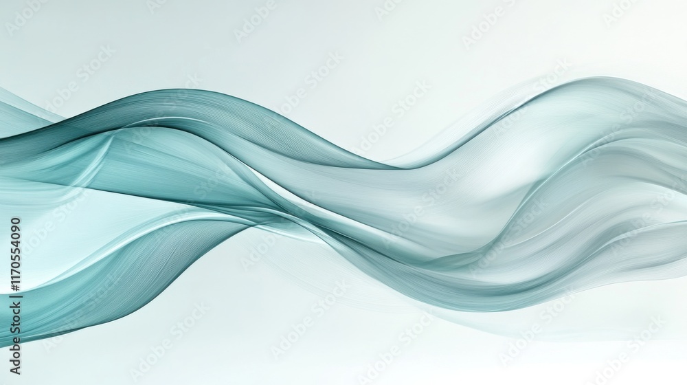 Poster Dynamic soft pencil strokes creating a serene natural backdrop with flowing colors