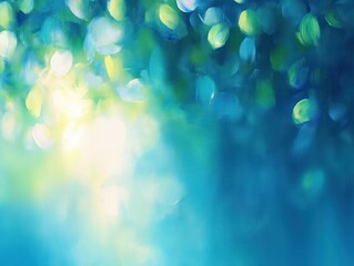 Obraz premium Sparkling Dreamy Abstract Impressionism Background with Blue and Green Color Palette