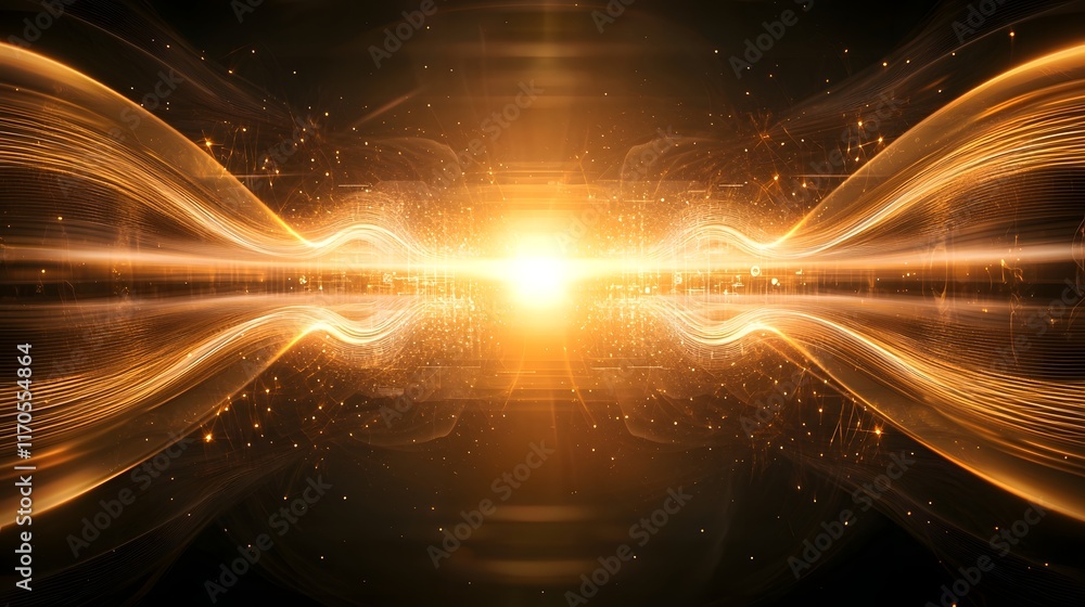 Poster quantum computing displaying the principle of superposition in classical wave motion illustrating co