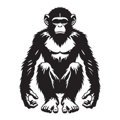 Unique monkey silhouette for innovative media purposes - Monkey illustration - minimallest monkey vector
