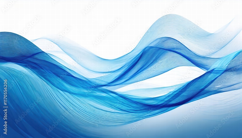 Poster stunning blue abstract wave background a serene blend of fluid shapes and soft tones perfect for mod