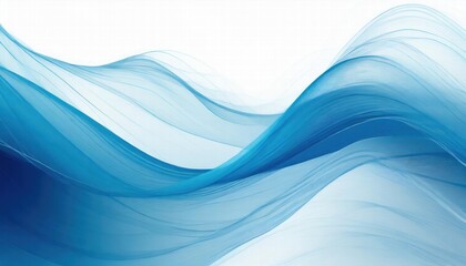 Stunning Blue Abstract Wave Background on White Backdrop Perfect for Modern Designs, Digital Art, and Creative Projects