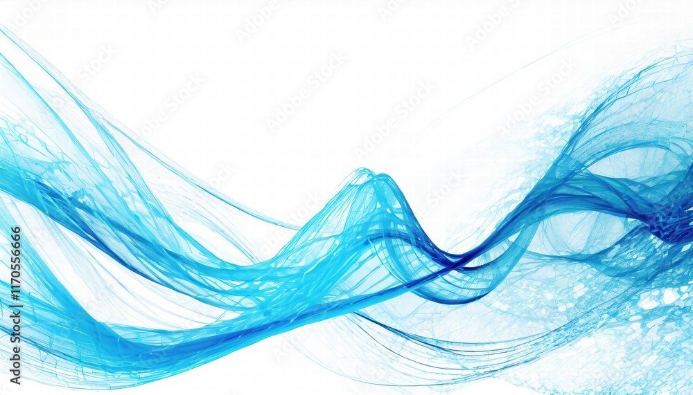 Poster elegant blue abstract wave background a stunning visual of fluid motion and serenity on a crisp whit