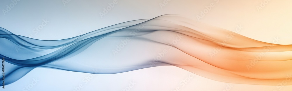 Poster elegant gradient background with smooth waves transitioning from blue to orange