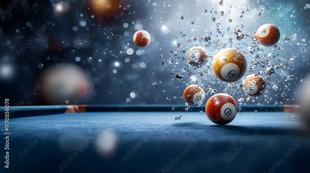 Poster quantum simulation of billiard ball collision demonstrating the conservation of momentum and energy 