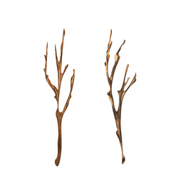 Fototapeta premium Tree branches on white background. Watercolor. Handmade. Can be used on packaging, stickers, compositions
