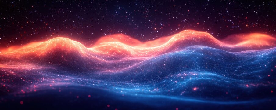 Vibrant Digital Abstract Background for Technology Communication Neural Networks AI Data Transfer Encryption Multimedia