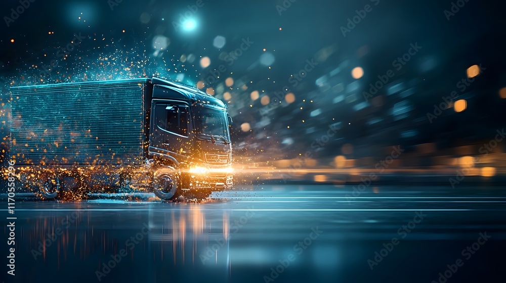 Poster a digital showcasing the concept of momentum conservation during a collision between a moving vehicl