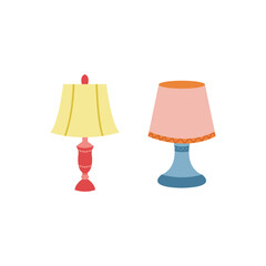 colorful table lamp logo object set