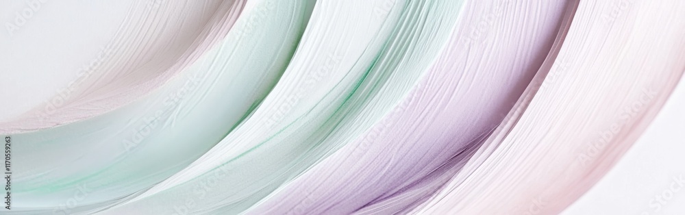 Poster abstract white composition showcasing soft pastel curves and flowing textures in a serene artistic a