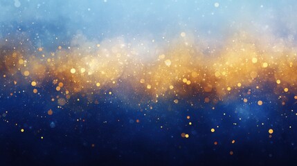 Vibrant gold and blue abstract bokeh effect showcasing light and color play in a dreamlike atmosphere