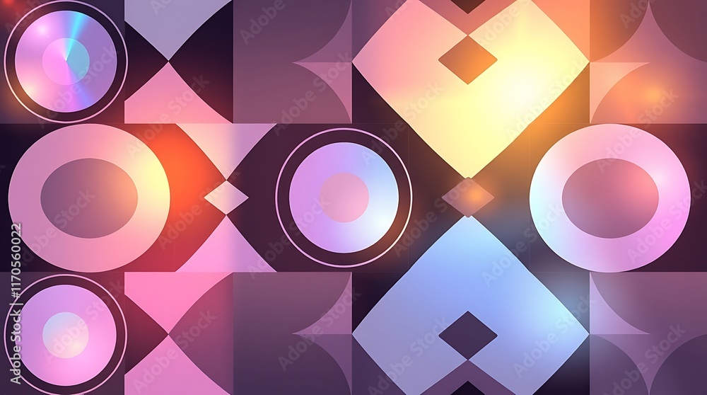 Poster geometric abstract background: a vibrant and dynamic abstract background with geometric shapes and i