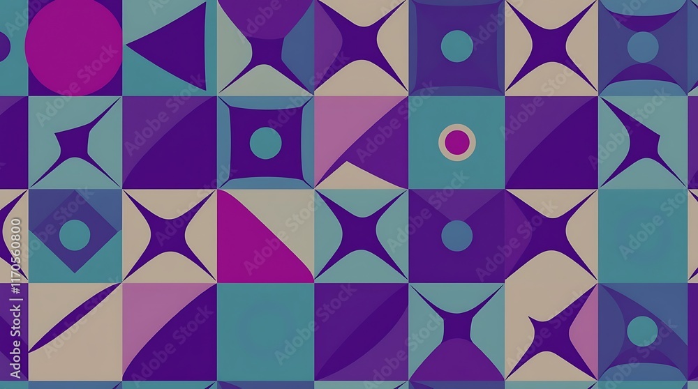 Poster geometric abstract pattern: a mesmerizing, abstract pattern composed of vibrant geometric shapes. th