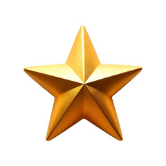 Obraz premium golden star icon isolated on transparent background for awards and achievements.