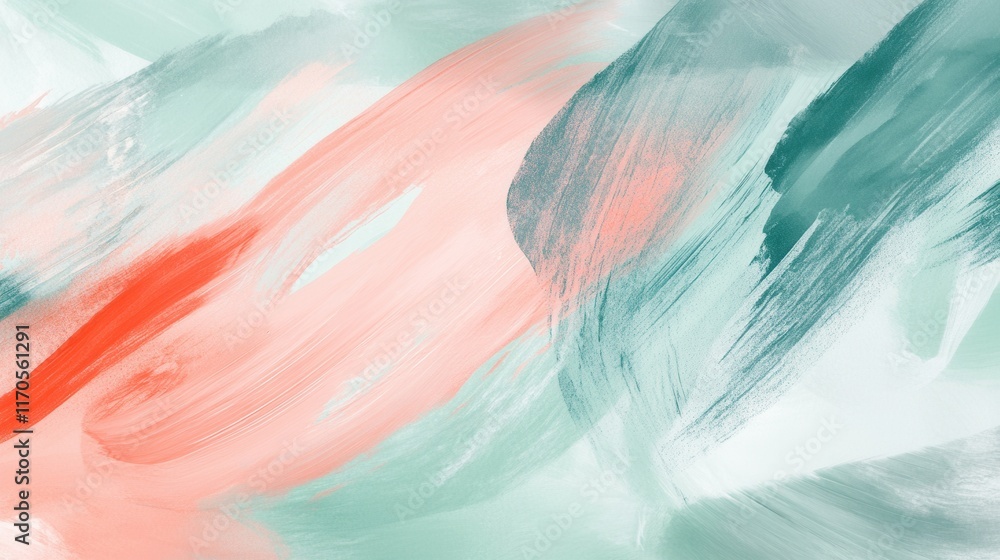 Poster Abstract composition of pencil strokes with varying colors creating a harmonious visual experience