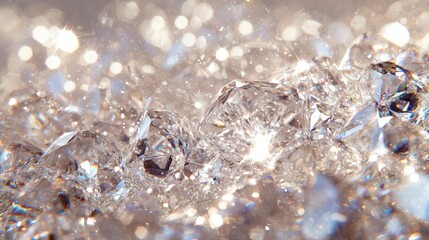 A close-up of a sparkling diamond or piece of jewelry catching the light and creating a dazzling effect