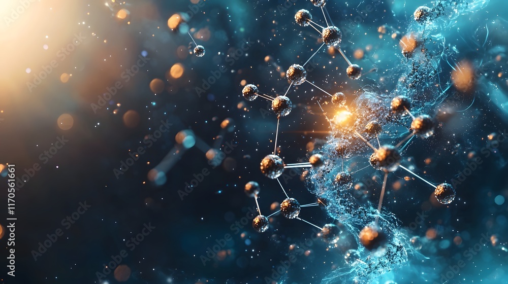 Poster quantum computing depicting energy conservation principles in a system of colliding particles demons