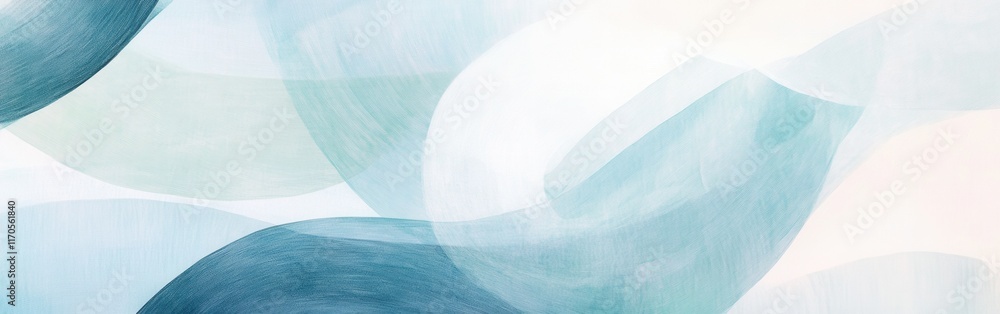 Poster Abstract pencil strokes showcase soft color transitions and dynamic flow in a serene composition