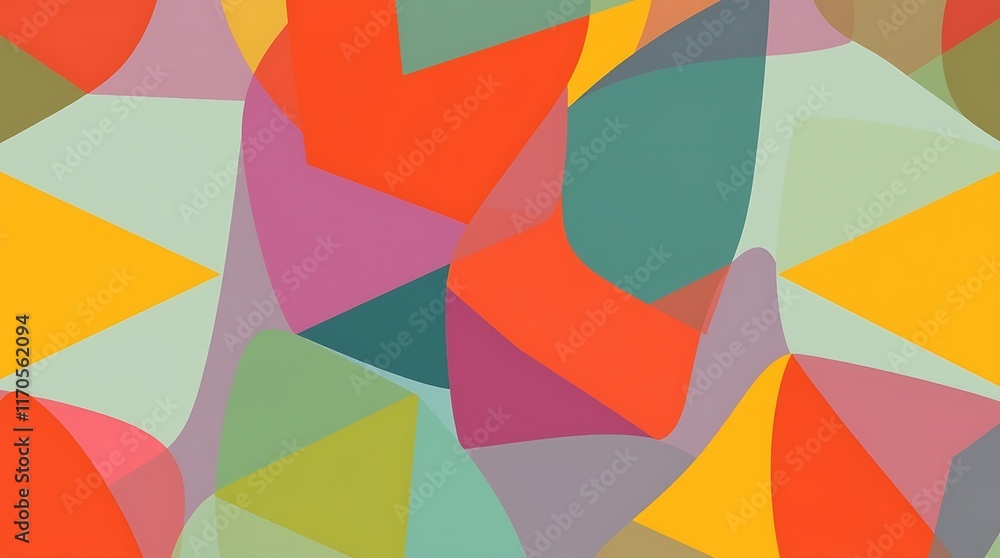 Aufkleber abstract geometric pattern: a vibrant and dynamic abstract background with overlapping geometric sha
