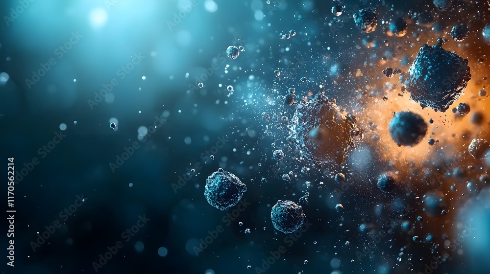 Poster quantum computing depicting energy conservation in a system of colliding particles showcasing how th