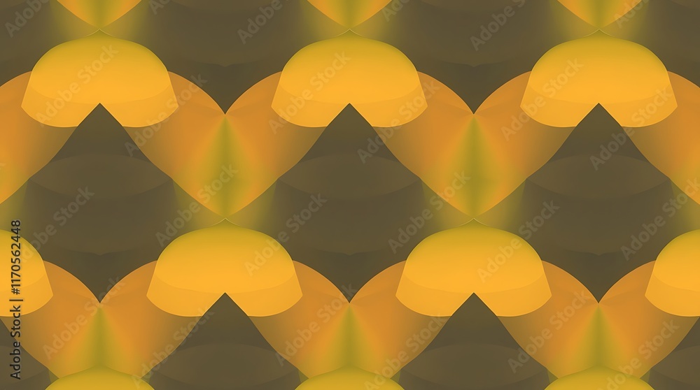 Aufkleber abstract golden pattern: a mesmerizing pattern of overlapping golden shapes creates a dynamic visual