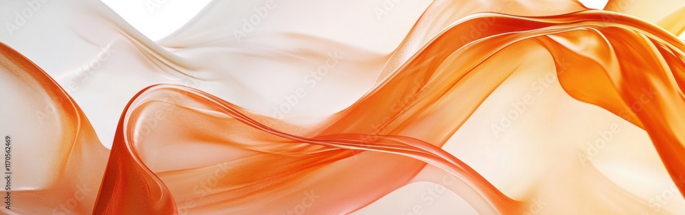 Aufkleber curved amber and coral shapes create an abstract composition filled with fluidity and warmth, inviti