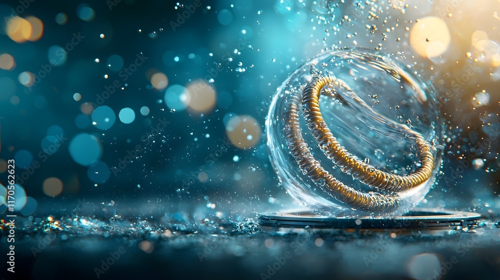 Poster quantum computing demonstrating the law of conservation of energy through an oscillating spring visu