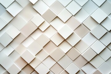 Fototapeta premium Top-down view reveals a sleek white and gray overlapping square pattern with gentle shadows, providing a chic and minimalistic abstract background perfect for design use