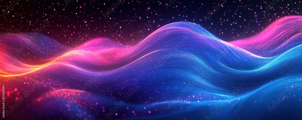 Poster futuristic abstract waves digital background for technology ai data graphics