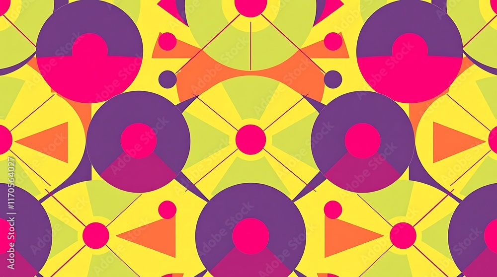 Aufkleber vibrant geometric pattern: a captivating and energetic abstract pattern featuring bold geometric sha