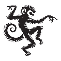 Captivating Dancing Monkey silhouette for innovative artistic needs - Dancing Monkey black vector
