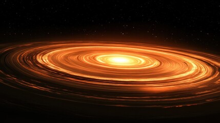 Spiraling accretion disk showcasing powerful dynamics of gas and light in the depths of space