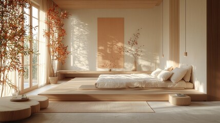 Serene Minimalist Japanese-Inspired Bedroom Design
