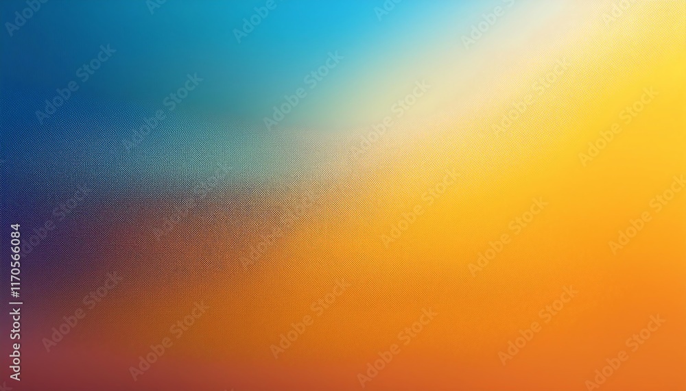 Poster a vibrant gradient blending blue and orange hues, creating a soft abstract background with a texture