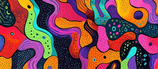 Fototapeta premium Abstract colorful shapes and lines pattern.