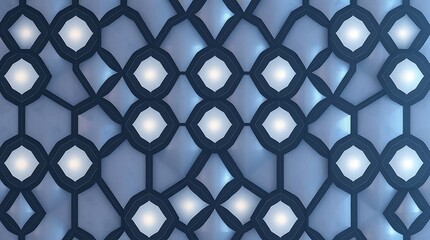 Obraz premium Abstract Geometric Pattern with Glowing Lights 