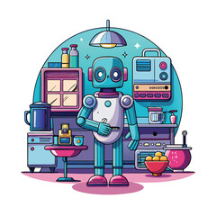 Retro futuristic elements concept illustration