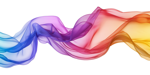isolated rainbow colored wavy silk or satin banner	